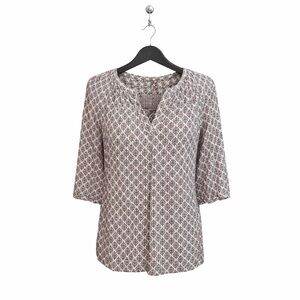 Rose & Thyme Printed Blouse (Size M, 100% Rayon)